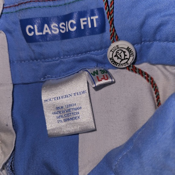 Men Southern Tide classic fit blue pants size 30w Lu - Picture 2 of 3